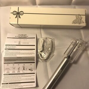 Chefologist New Silver Air Pump Wine Opener & Foil Cutter